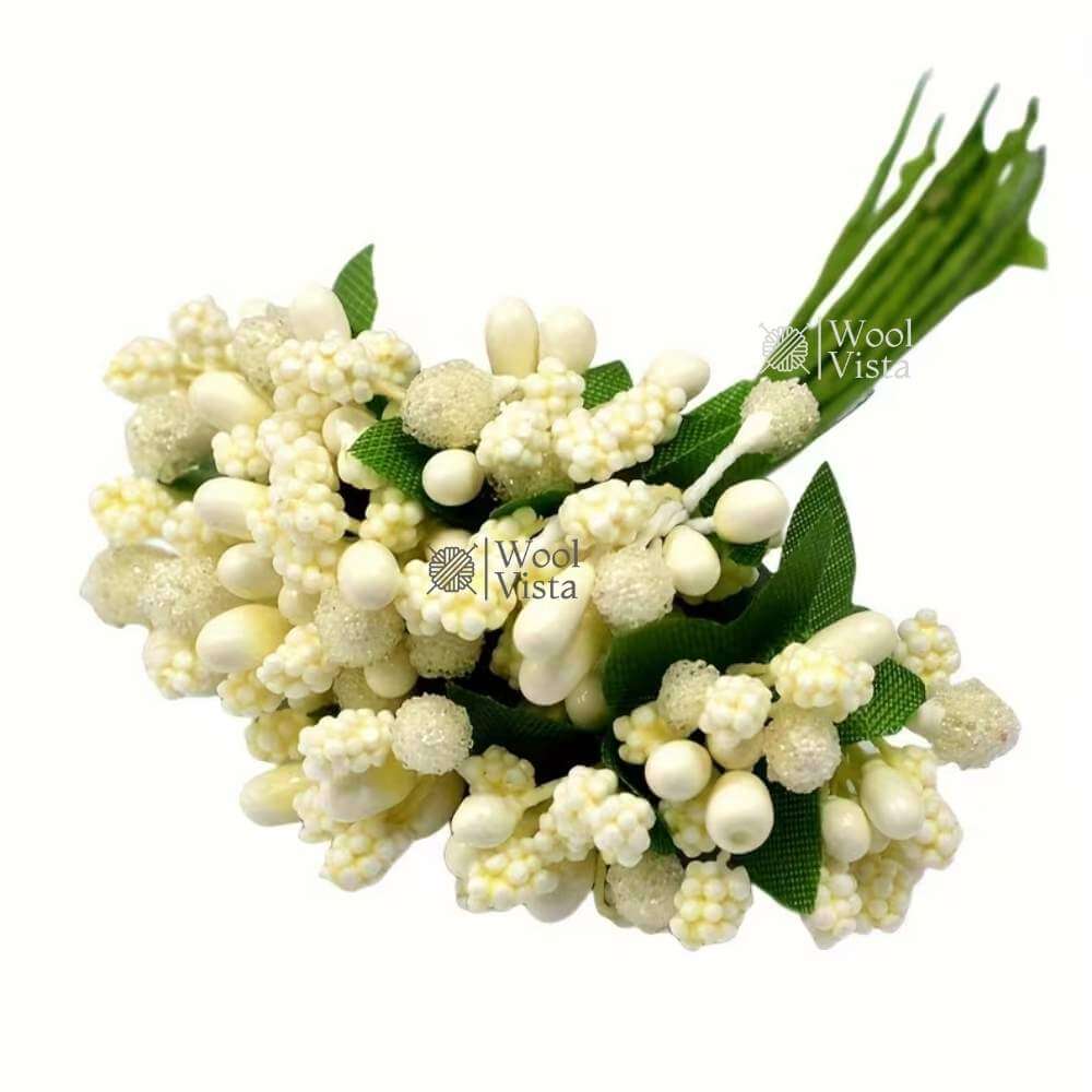 MULBERRY STEM ARTIFICIAL STAMEN & PISTIL BOUQUET – DIY WEDDING DECOR, WREATH, SCRAPBOOKING & FLORAL CRAFT ACCESSORIES