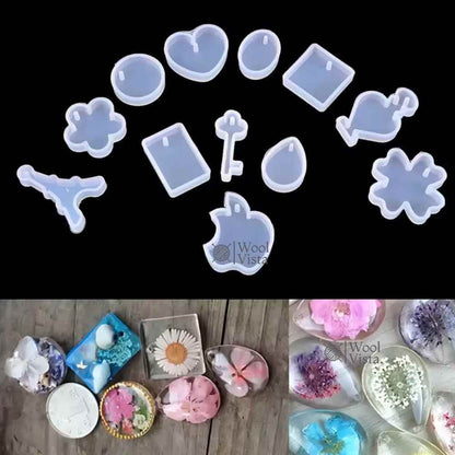 MULTI-SHAPE SILICONE MOLD SET – HEART, TEARDROP & FLORAL DESIGNS FOR DIY RESIN JEWELRY & CRAFTS