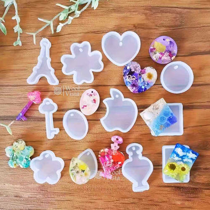 MULTI-SHAPE SILICONE MOLD SET – HEART, TEARDROP & FLORAL DESIGNS FOR DIY RESIN JEWELRY & CRAFTS