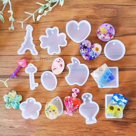 MULTI-SHAPE SILICONE MOLD SET – HEART, TEARDROP & FLORAL DESIGNS FOR DIY RESIN JEWELRY & CRAFTS