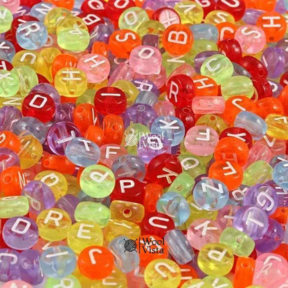 MULTICOLOR ALPHABET LETTER BEADS – ACRYLIC ROUND BEADS FOR DIY JEWELRY & CRAFTS