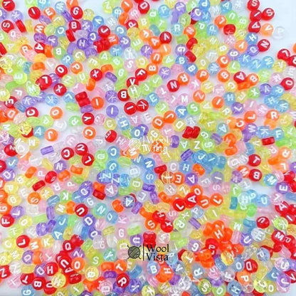 MULTICOLOR ALPHABET LETTER BEADS – ACRYLIC ROUND BEADS FOR DIY JEWELRY & CRAFTS