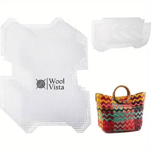 PLASTIC RECTANGLE CANVAS MESH SHEETS FOR BAGS AND DIY ACCESSORIES