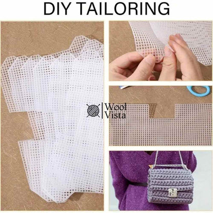PLASTIC RECTANGLE CANVAS MESH SHEETS FOR BAGS AND DIY ACCESSORIES