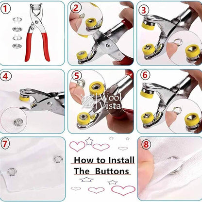 METAL SNAP BUTTON PLIER TOOL KIT