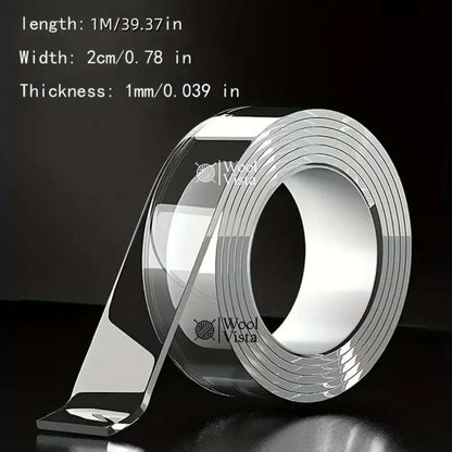 NANO DOUBLE-SIDED ADHESIVE STRIP TAPE – REUSABLE, TRACELESS, HEAVY-DUTY MOUNTING TAPE FOR WALL, HOME, OFFICE & CRAFTS