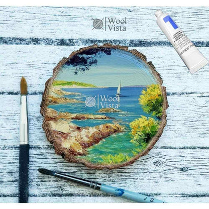 NATURAL PINE ROUND WOOD SLICE WITH BARK – 4 INCHES, 1CM THICKNESS ORNAMENTS FOR CRAFTS & PAINTING