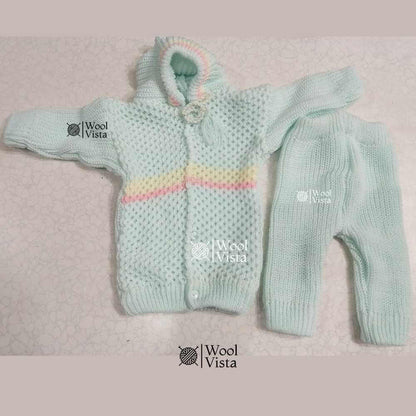 NEWBORN BABY WOOLEN SUIT 3-PIECE OUTFIT (SHIRT, TROUSER & CAP)– SET OF 3 SUITS (0-6/M)