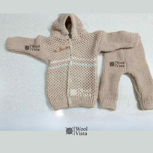 NEWBORN BABY WOOLEN SUIT 3-PIECE OUTFIT (SHIRT, TROUSER & CAP)– SET OF 3 SUITS (0-6/M)