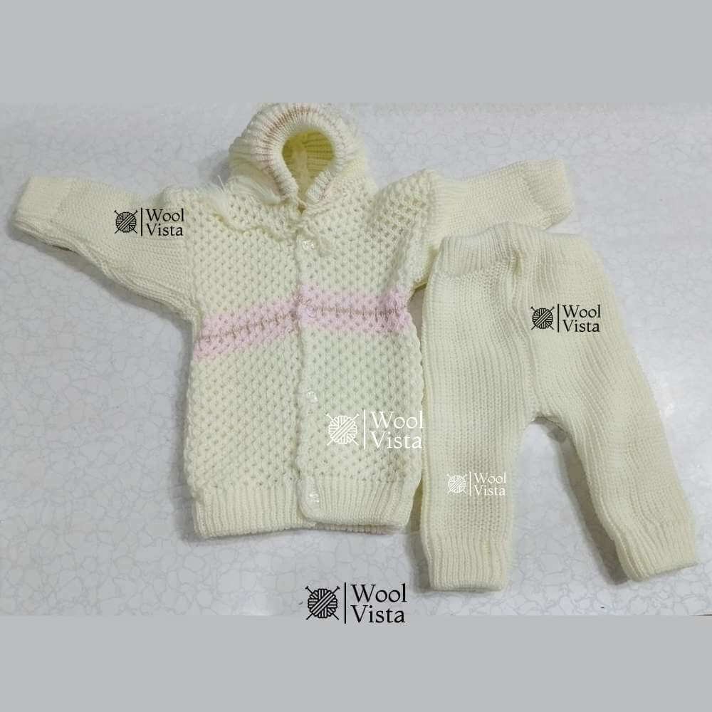 NEWBORN BABY WOOLEN SUIT 3-PIECE OUTFIT (SHIRT, TROUSER & CAP)– SET OF 3 SUITS (0-6/M)