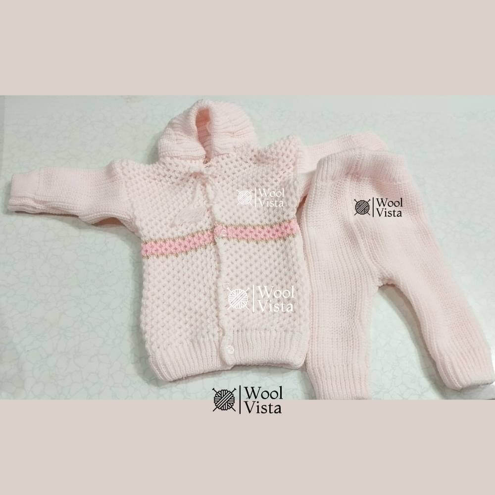 NEWBORN BABY WOOLEN SUIT 3-PIECE OUTFIT (SHIRT, TROUSER & CAP)– SET OF 3 SUITS (0-6/M)