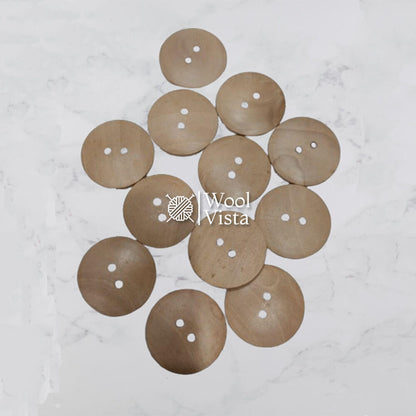 NATURAL WOOD BUTTONS (PACK OF 12)