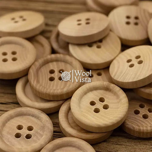 NATURAL WOOD BUTTONS (PACK OF 12)