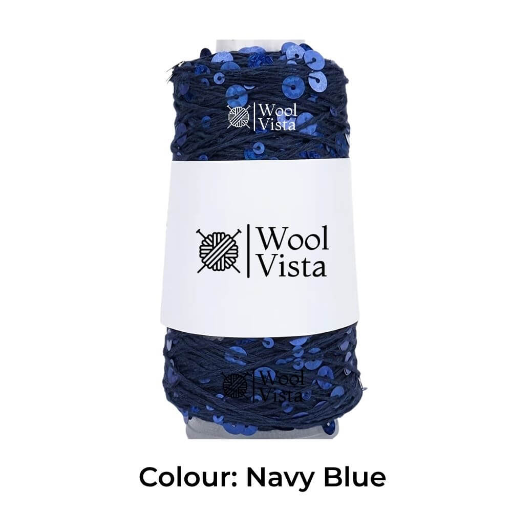 PURE COTTON GLITTER SEQUIN YARN – 160M LASER SHINY CROCHET & KNITTING YARN - 50 GRAMS
