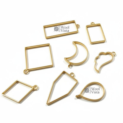OPEN BEZELS HOLLOW FRAME PENDANTS – JEWELRY CASTING MOLDS FOR RESIN, NECKLACES & EARRING MAKING SUPPLIES