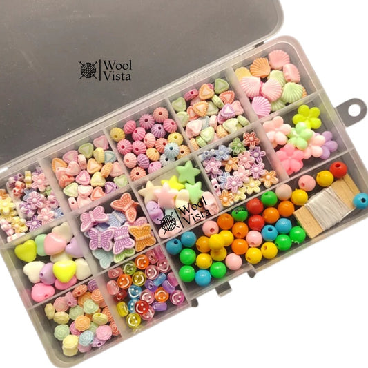 PASTEL SHAPE BEADS BOX – MULTI-SHAPE & COLORFUL BEADS FOR JEWELRY MAKING & DIY CRAFTS