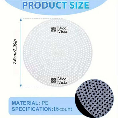 PLASTIC ROUND SHAPE CANVAS MESH SHEETS FOR BAGS AND DIY ACCESSORIES
