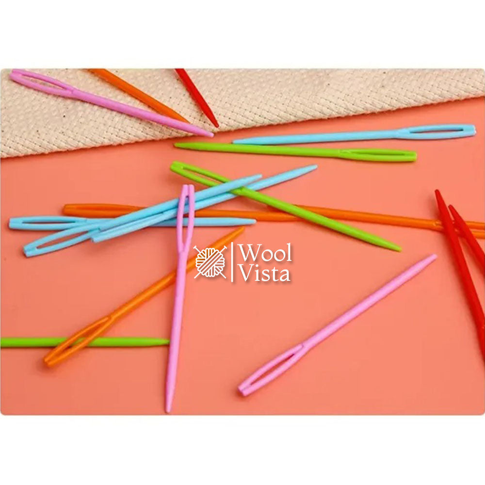 PLASTIC TAPESTRY WOOL YARN KNITTING NEEDLES - (PACK OF 10)