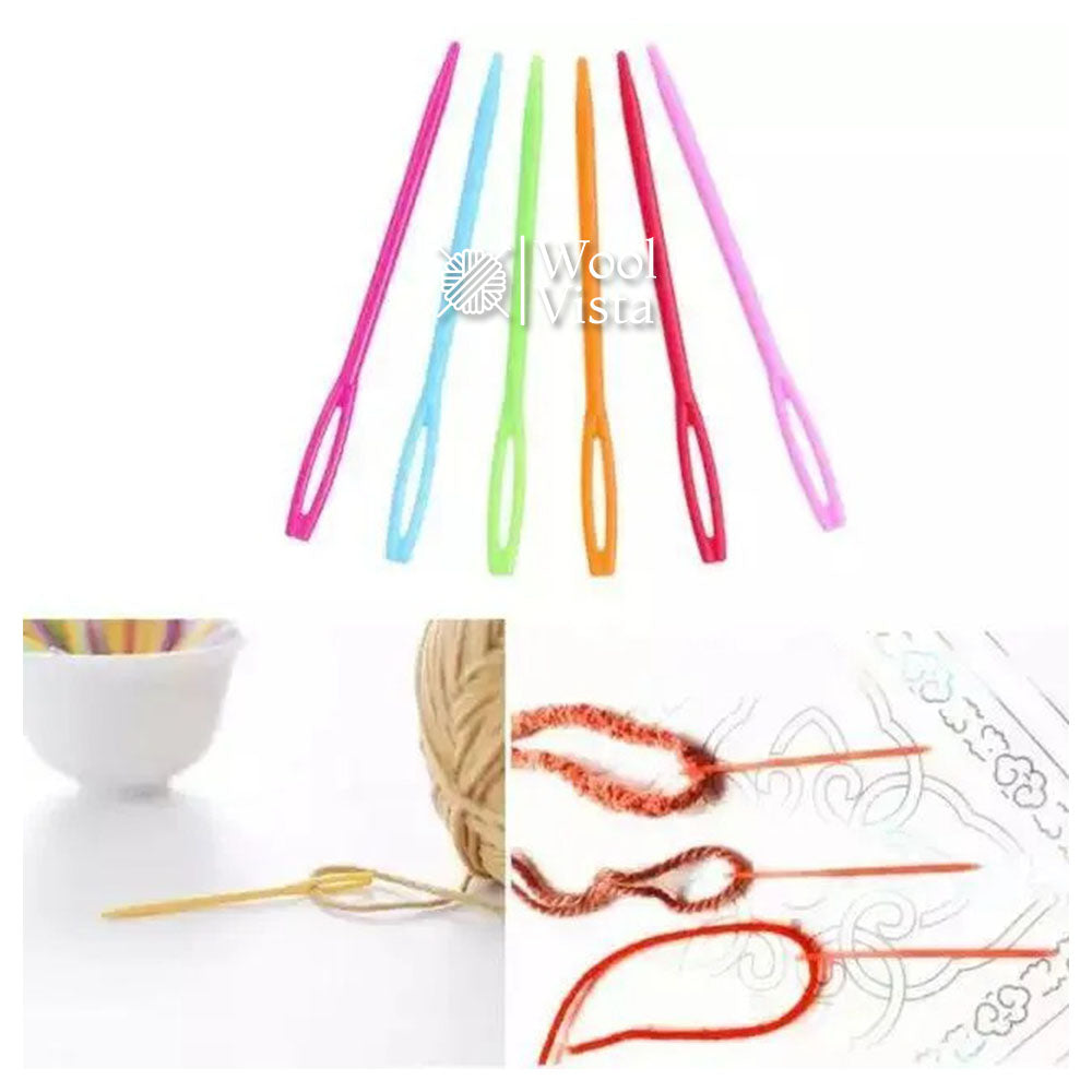 PLASTIC TAPESTRY WOOL YARN KNITTING NEEDLES - (PACK OF 10)