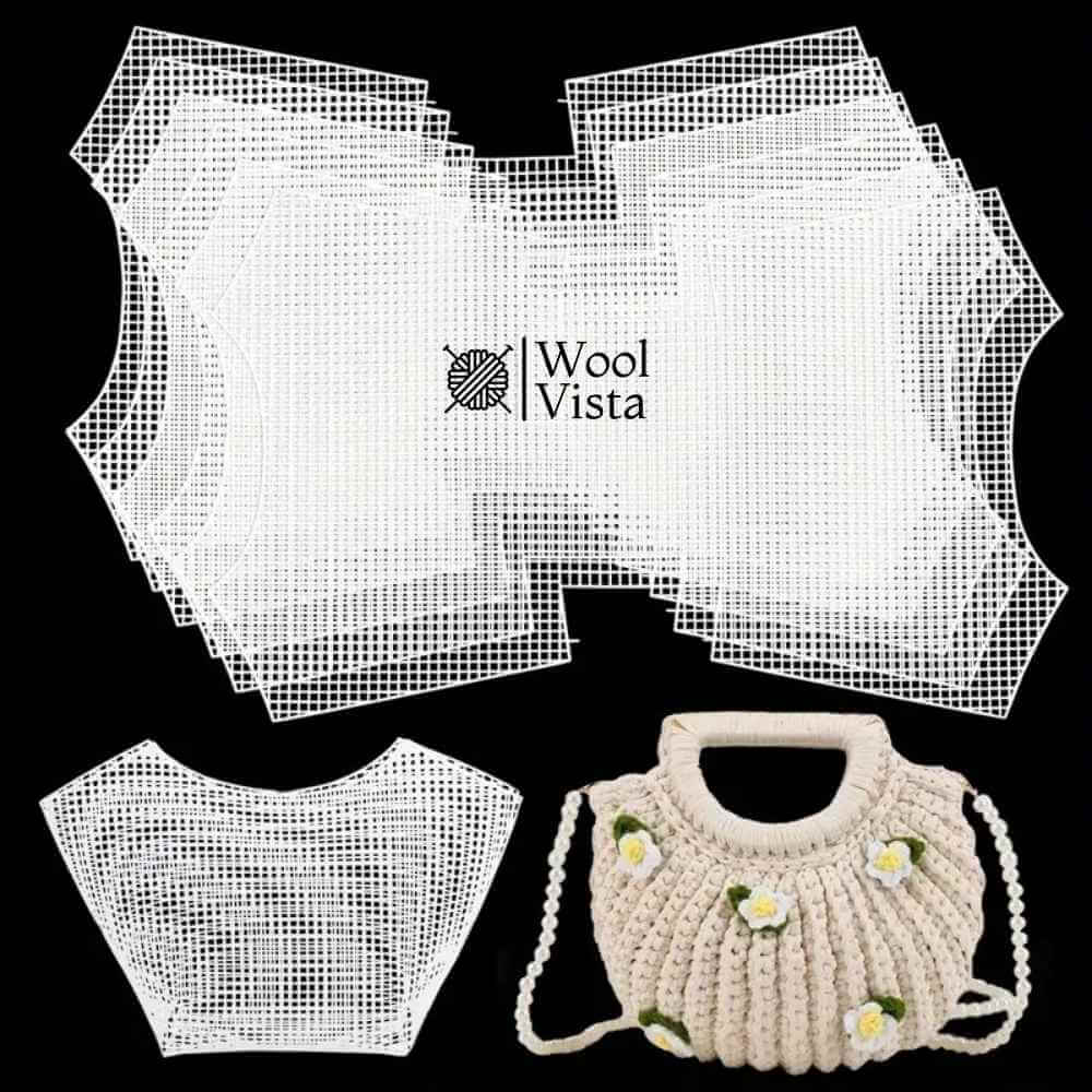 PLASTIC CANVAS MESH SHEETS FOR CROCHET BAGS AND DIY ACCESSORIES