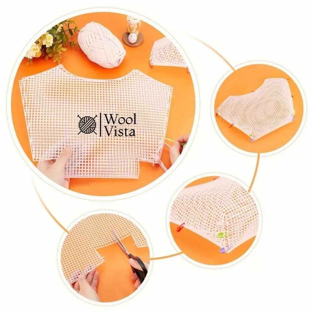 PLASTIC CANVAS MESH SHEETS FOR CROCHET BAGS AND DIY ACCESSORIES
