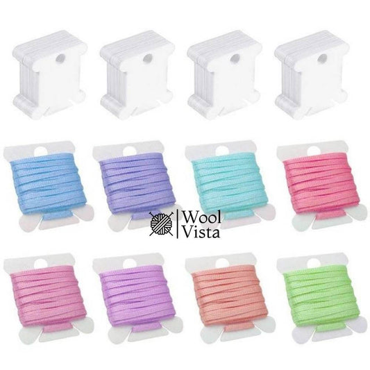 PLASTIC FLOSS BOBBINS THREAD WINDER - FOR CROSS STITCH EMBROIDERY (PACK OF 10)