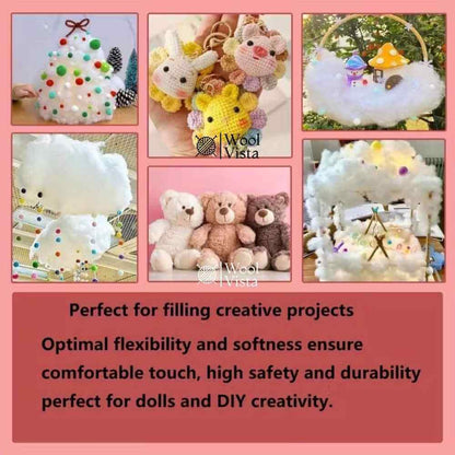 POLYESTER FILLING 500 GRAMS – TOY STUFFING & CRAFT POLYFILL FOR PILLOWS, CUSHIONS & BAGS