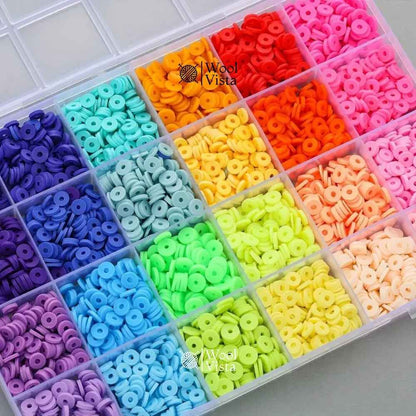POLYMER CLAY BEADS SET – 6MM COLORFUL SPACER BEADS FOR JEWELRY MAKING