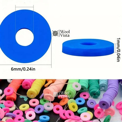 POLYMER CLAY BEADS SET – 6MM COLORFUL SPACER BEADS FOR JEWELRY MAKING