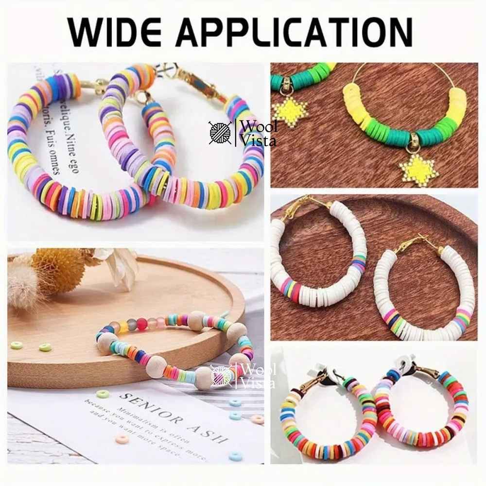POLYMER CLAY BEADS SET – 6MM COLORFUL SPACER BEADS FOR JEWELRY MAKING