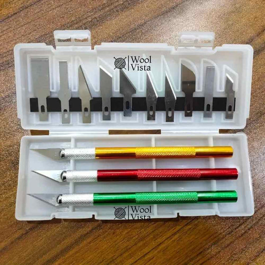 PRECISION CARVING KNIFE SET WITH ALUMINIUM ALLOY HANDLES & BLADES – (13 PCS) -TOOL KIT WITH STORAGE BOX
