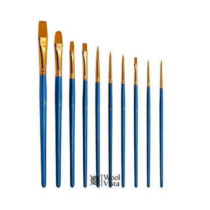 PROFESSIONAL ARTIST BRUSH SET – 10 BRUSHES FOR WATERCOLOR, ACRYLIC & OIL