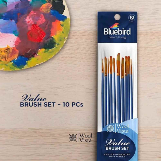 PROFESSIONAL ARTIST BRUSH SET – 10 BRUSHES FOR WATERCOLOR, ACRYLIC & OIL