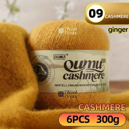 PURE 100% CASHMERE  YARN SET (PACK OF 6) – PREMIUM SOFT CASHMERE FIBER FOR KNITTING, CROCHET & LUXURY HANDMADE PROJECTS