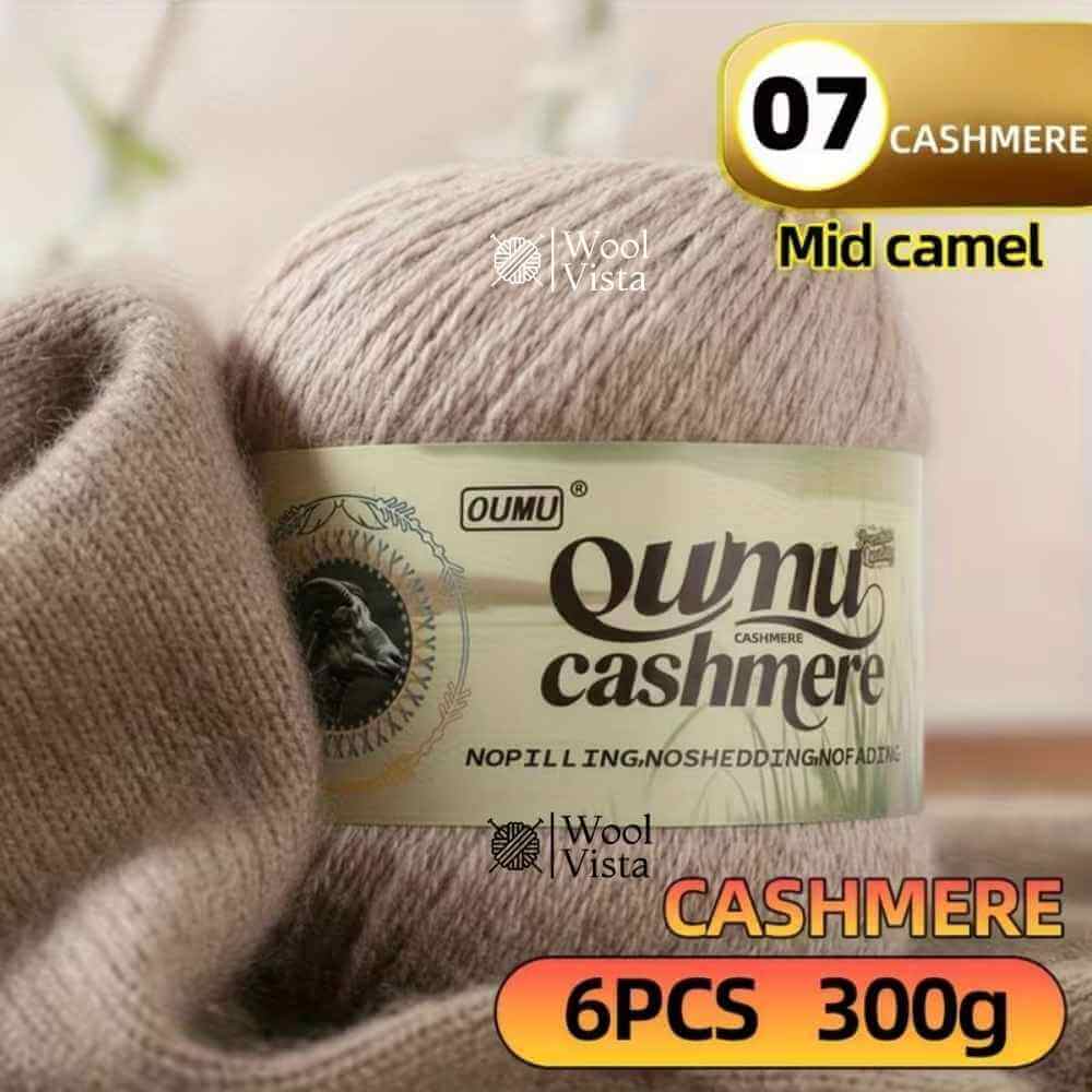 PURE 100% CASHMERE  YARN SET (PACK OF 6) – PREMIUM SOFT CASHMERE FIBER FOR KNITTING, CROCHET & LUXURY HANDMADE PROJECTS