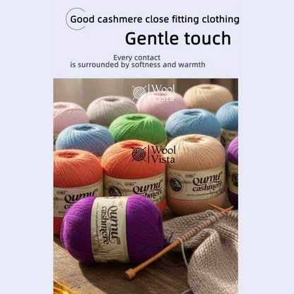PURE 100% CASHMERE  YARN SET (PACK OF 6) – PREMIUM SOFT CASHMERE FIBER FOR KNITTING, CROCHET & LUXURY HANDMADE PROJECTS