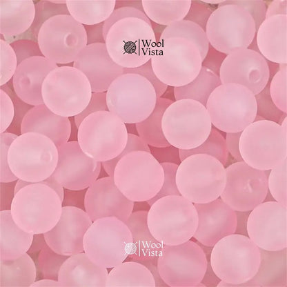 MATTE TRANSPARENT ACRYLIC BEADS – COLORFUL ROUND LOOSE BEADS STRAND