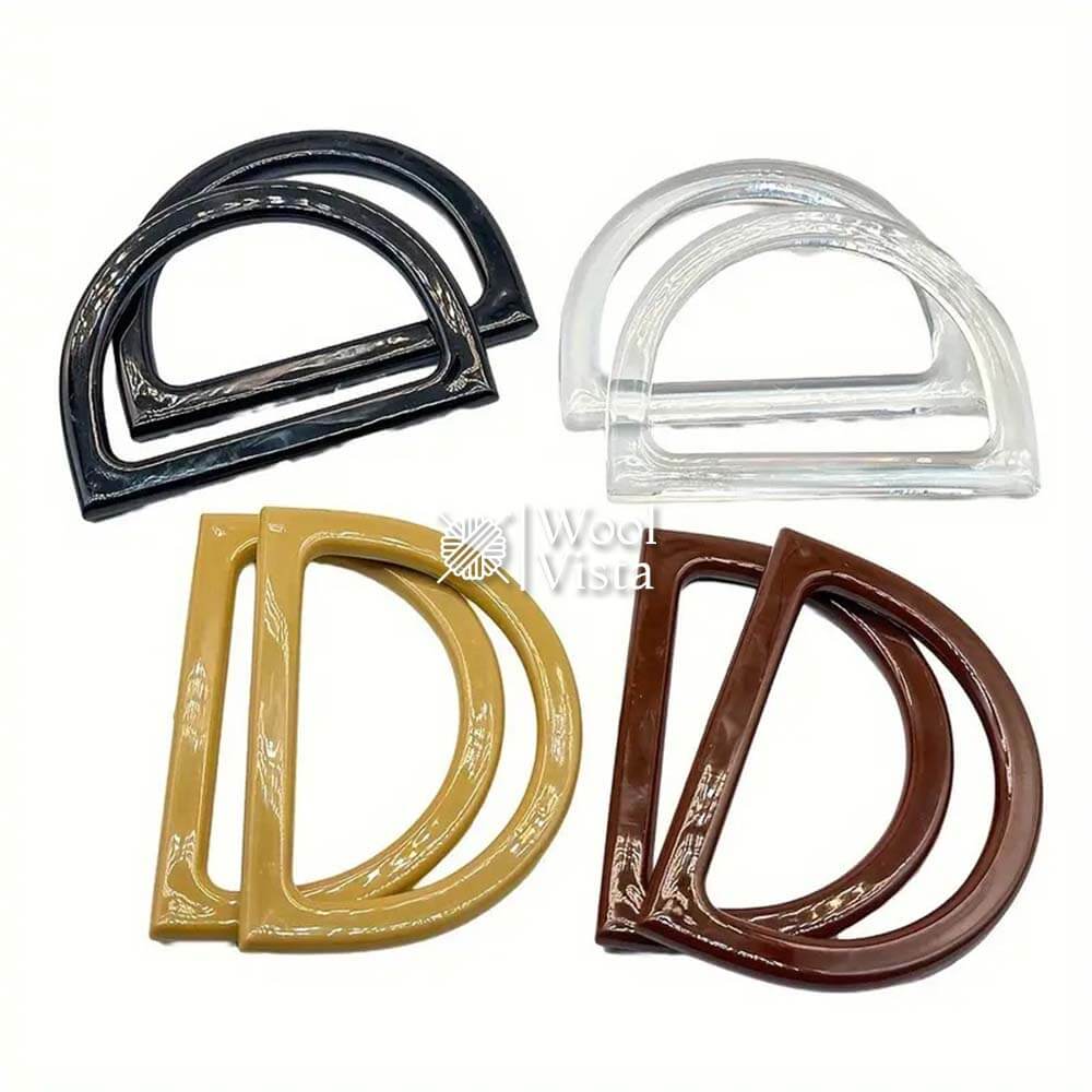 PLASTIC D-SHAPED BAG HANDLES (SET OF 2)