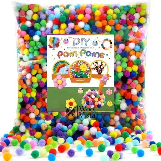 MULTICOLOR FUZZY POM POMS – SOFT CRAFT BALLS FOR DIY ART, DECORATIONS & CREATIVE PROJECTS