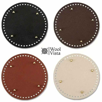 ROUND PU LEATHER BAG BASE