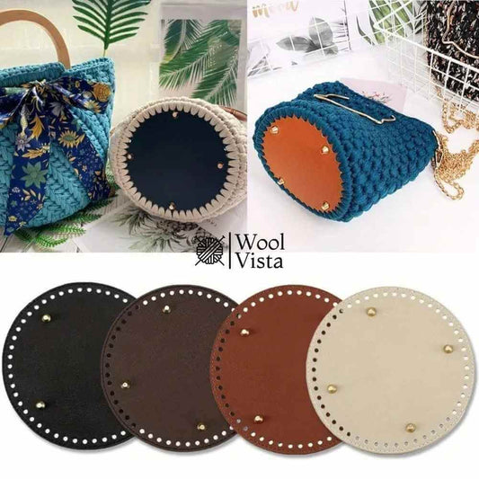 ROUND PU LEATHER BAG BASE