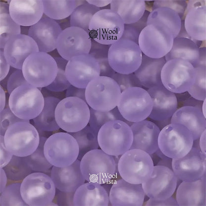 MATTE TRANSPARENT ACRYLIC BEADS – COLORFUL ROUND LOOSE BEADS STRAND