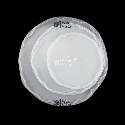 RESIN TRAY MOLD 3-LAYER SET – ROUND & SQUARE SILICONE MOLDS WITH HARDWARE FOR DIY EPOXY CAKE STAND & DISPLAY TRAYS