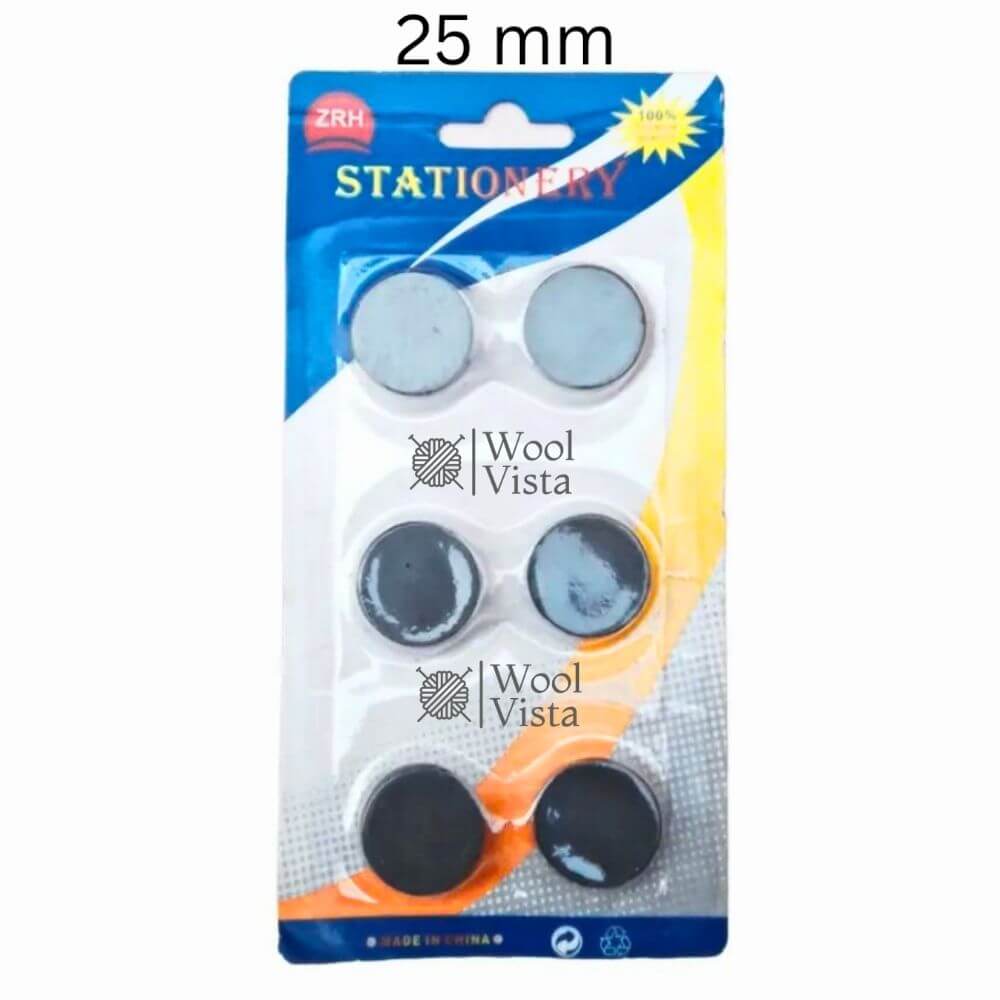 ROUND COIN MAGNET SET – 12PCS POLISHED 3MM THICK MAGNETS IN 3 SIZES FOR DIY CRAFTS, CROCHET PROJECTS, BAG CLOSURES, FRIDGE MAGNETS & JEWELRY MAKING