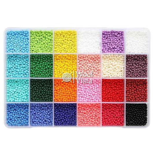 RAINBOW SEED BEADS SET - (80 Grams)