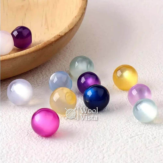 RESIN BUTTONS - MIXED COLOR ROUND BEAD WITH SIDE HOLE (PACK OF 10)