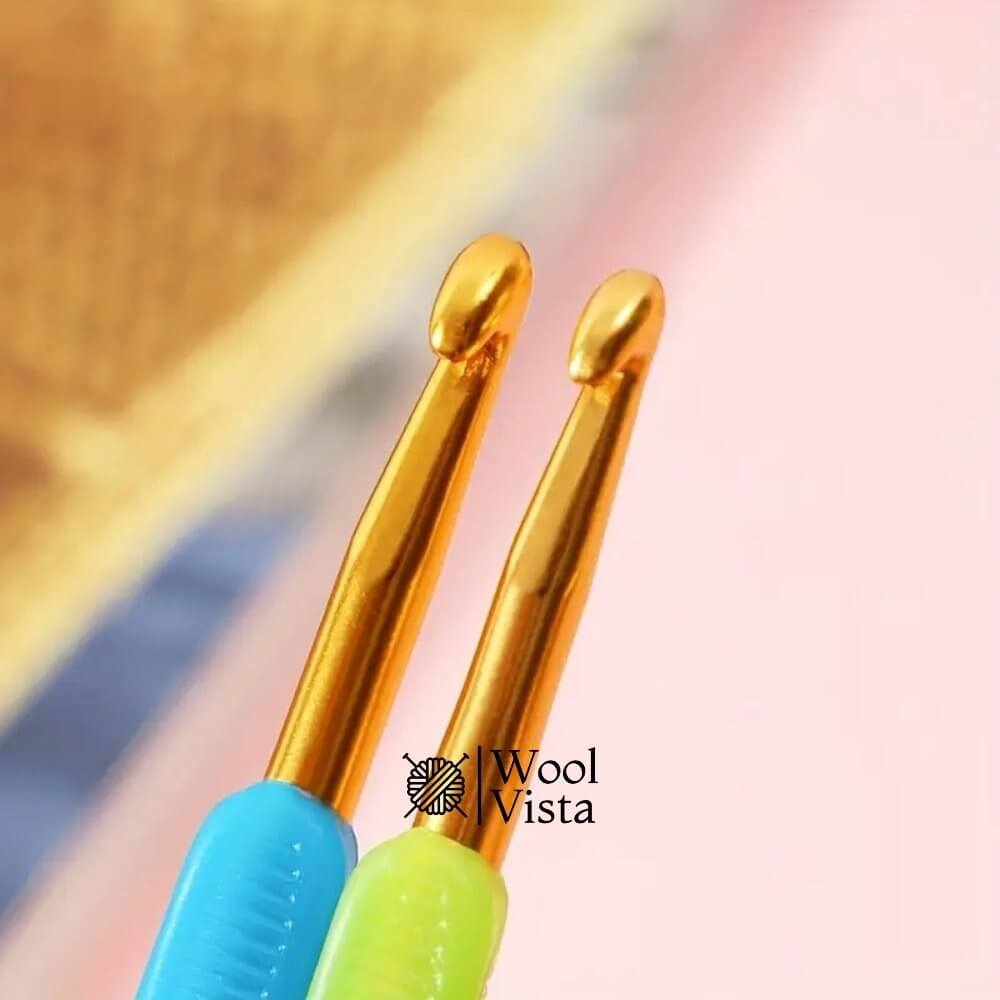 RUBBER ALUMINIUM DOUBLE-ENDED CROCHET HOOK - (PACK OF 5)