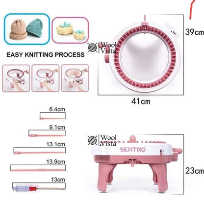SENTRO KNITTING MACHINE 48 PIN WITH COUNTER – PREMIUM HAND-CRANK KNITTING LOOM FOR SCARVES, HATS, SOCKS & DIY CROCHET PROJECTS