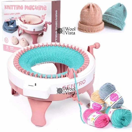 SENTRO KNITTING MACHINE 48 PIN WITH COUNTER – PREMIUM HAND-CRANK KNITTING LOOM FOR SCARVES, HATS, SOCKS & DIY CROCHET PROJECTS