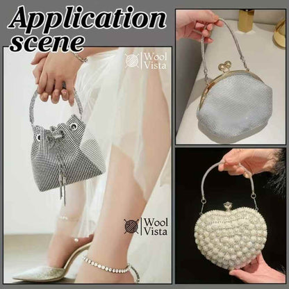 SHINING RHINESTONE METAL LOBSTER BUCKLE HANDLES (2PCS) – ELEGANT ZINC ALLOY BAG HANDLES FOR WEDDING, PARTY & DIY WALLET MAKING